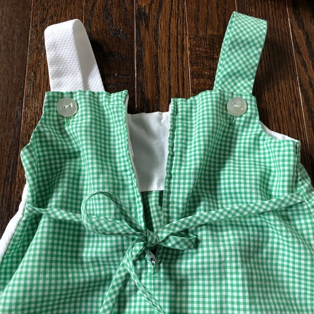 Vintage Florence Eiseman Girls 2T Cherries Sweater w/Green/White Gingham Jumper - Picture 14 of 16